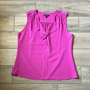 Banana Republic Pink V-Neck Tie Front Blouse
